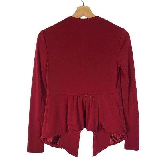 BCBGeneration Red Open Front Drape Lightweight Blazer XXS - Picture 2 of 3